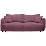 SCHLAFSOFA  mit Stoffauswahl, Schlafen auf Sitzhöhe, Rücken echt Velours Bordeaux  - Bordeaux/Schwarz, Design, Kunststoff/Textil (250/92/105cm) - Carryhome