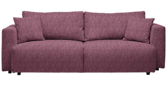 SCHLAFSOFA Velours Bordeaux Zierkissen, Rückenkissen, Bettkasten, Schlaffunktion, Rücken echt  - Bordeaux/Schwarz, Design, Kunststoff/Textil (250/92/105cm) - Carryhome