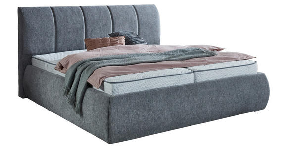 POLSTERBETT Silberfarben 180/200 cm  - Silberfarben/Schwarz, KONVENTIONELL, Kunststoff/Textil (180/200cm) - Carryhome