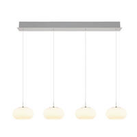 LED-HÄNGELEUCHTE Luton 110/20/150 cm   - Nickelfarben, KONVENTIONELL, Glas/Metall (110/20/150cm) - Novel