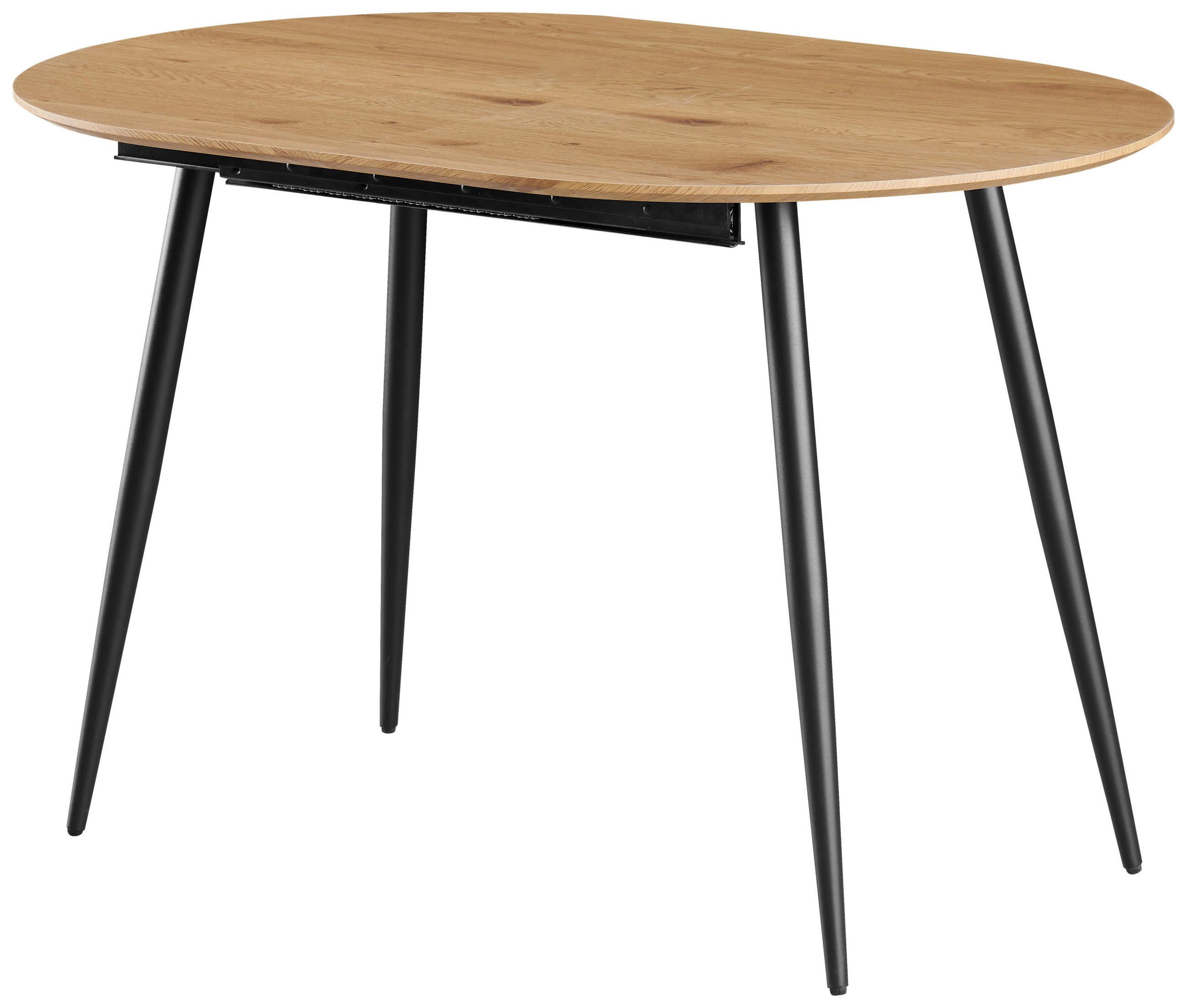 ESSTISCH oval Eichefarben  - Eichefarben/Schwarz, KONVENTIONELL, Holzwerkstoff/Metall (120-160/75/80cm) - MID.YOU
