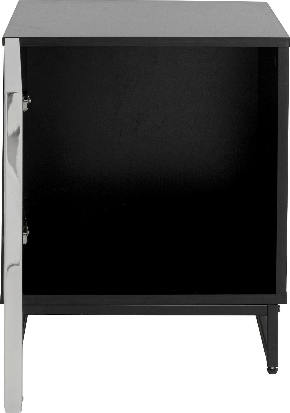 KOMMODE , 40/50/39 cm,  - Chromfarben/Schwarz, Design, Holzwerkstoff/Metall (40/50/39cm) - Kare-Design