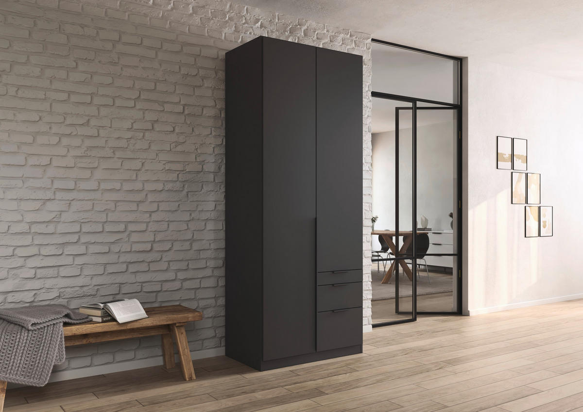 DREHTÜRENSCHRANK Grau  - Grau, Modern, Holzwerkstoff/Metall (91/229/54cm) - Rauch Möbel