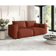 SOFA Webstoff Terracotta  - Terracotta/Schwarz, MODERN, Kunststoff/Textil (250/68/104cm) - Xora