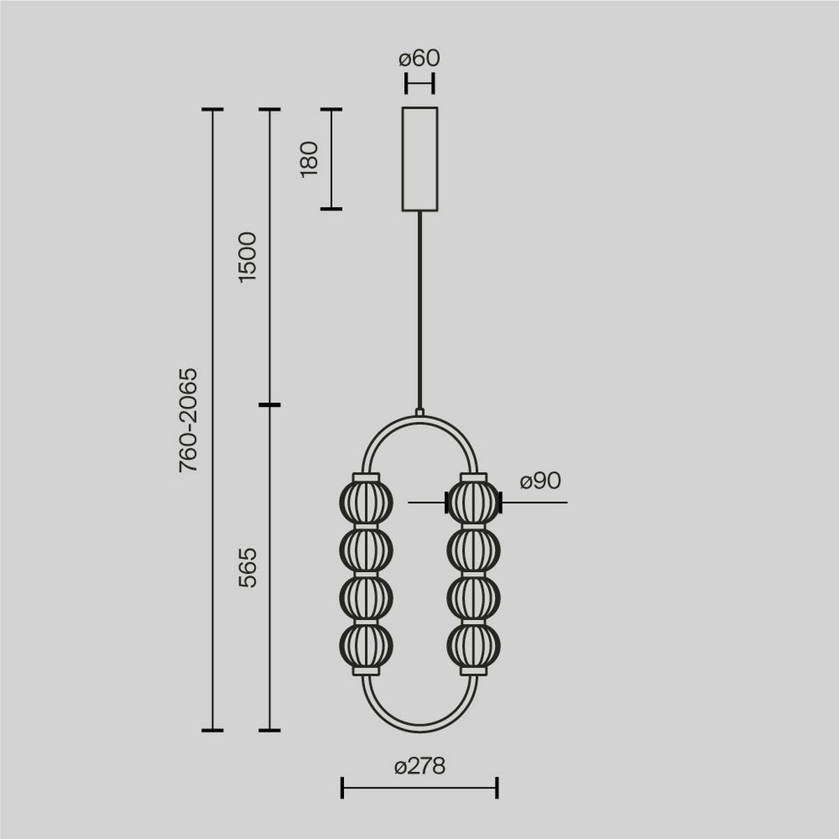 PENDELLAMPA Amulet 27,8/374.5/9 cm  - guldfärgad, Design, metall (27,8/374.5/9cm) - MAYTONI
