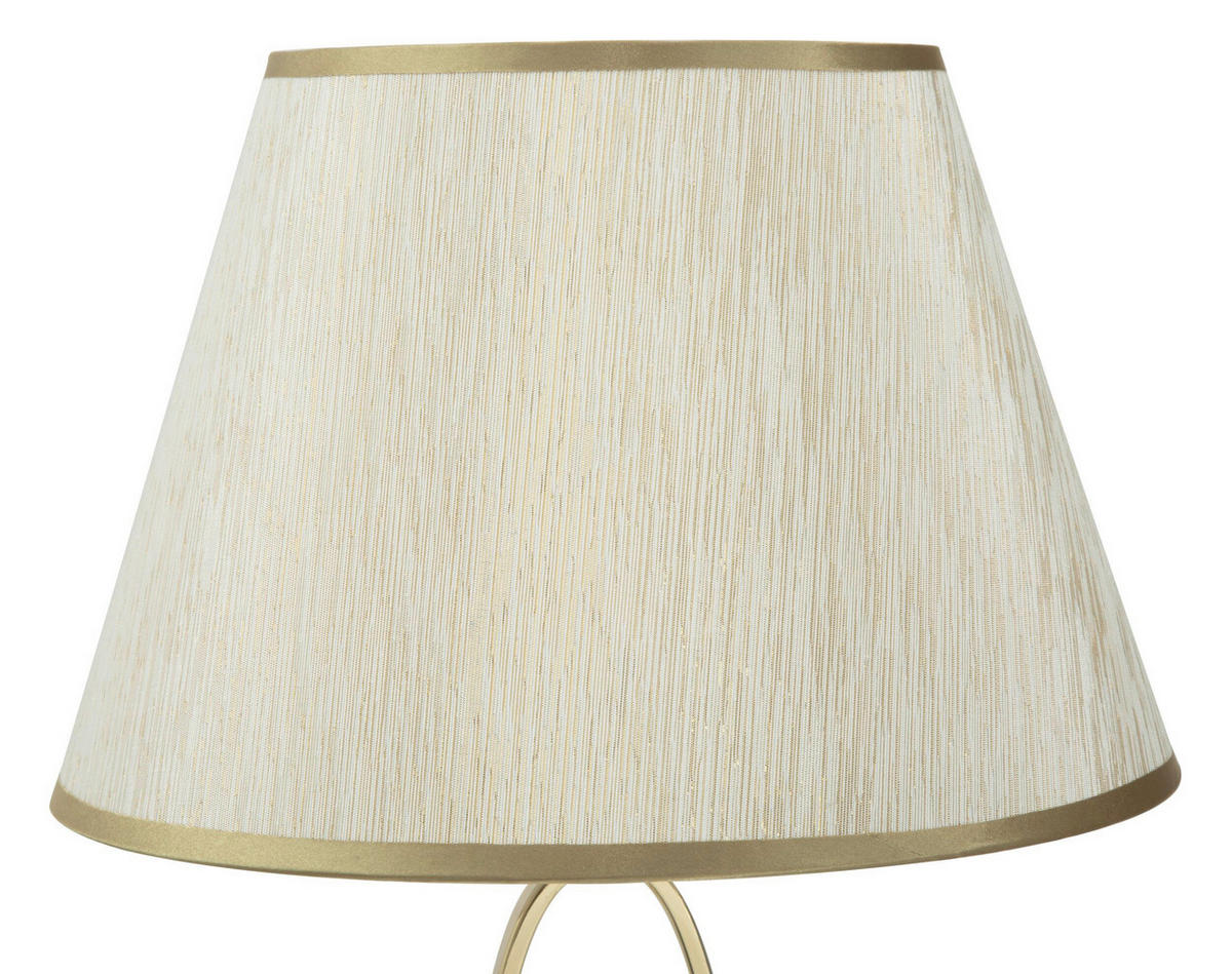 TISCHLEUCHTE 30/58 cm  - Goldfarben/Creme, Trend, Textil/Metall (30/58cm) - Mauro Ferretti