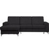 ECKSOFA in Velours Anthrazit  - Anthrazit/Schwarz, Konventionell, Textil/Metall (167/247cm) - Stylife