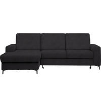 ECKSOFA in Velours Anthrazit  - Anthrazit/Schwarz, Konventionell, Textil/Metall (167/247cm) - Stylife