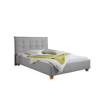 POLSTERBETT 140/200 cm,  in Hellgrau,  - Hellgrau/Naturfarben, MODERN, Holz/Textil (140/200cm) - Livetastic