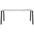 SCHREIBTISCH 180/80/75 cm  in Schwarz, Hellgrau  - Hellgrau/Schwarz, MODERN, Holzwerkstoff/Metall (180/80/75cm) - Novel