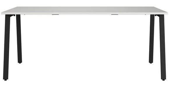 SCHREIBTISCH 180/80/75 cm  in Schwarz, Hellgrau  - Hellgrau/Schwarz, MODERN, Holzwerkstoff/Metall (180/80/75cm) - Novel