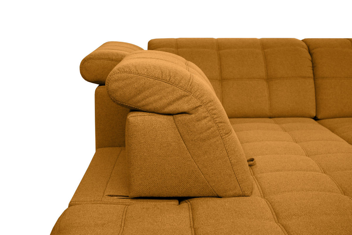 SAROKKANAPÉ textil sárga  - sárga/fekete, Design, textil/fa (216/297cm) - Xora