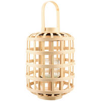 LATERNE - Naturfarben, Natur, Glas/Naturmaterialien (23,5/34,5cm) - Ambia Home
