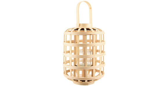 LATERNE - Naturfarben, Natur, Glas/Naturmaterialien (23,5/34,5cm) - Ambia Home