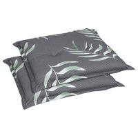 GARTENSITZKISSENSET in Anthrazit Blätter  - Anthrazit, Design, Textil (50/7/50cm)