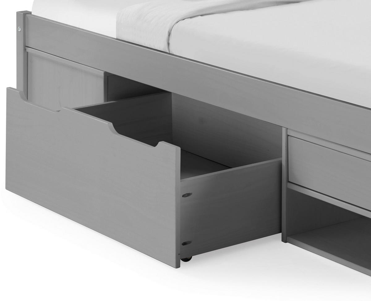STAURAUMBETT 90/200 cm  in Grau  - Naturfarben/Grau, Basics, Holz/Holzwerkstoff (90/200cm) - MID.YOU