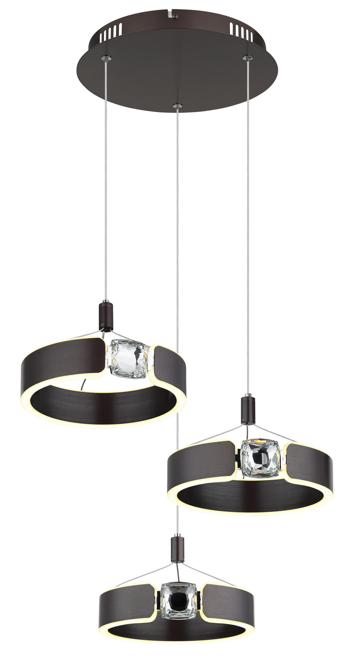 ZÁVĚSNÉ LED SVÍTIDLO, 44/125 cm  - bronzová/čiré, Design, kov/plast (44/125cm) - Globo