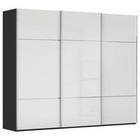 SCHWEBETÜRENSCHRANK 301/223/68 cm 3-türig Schwarz, Weiß  - Chromfarben/Schwarz, KONVENTIONELL, Glas/Holzwerkstoff (301/223/68cm) - Novel