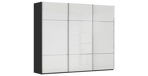 SCHWEBETÜRENSCHRANK in Schwarz, Weiß - Chromfarben/Schwarz, KONVENTIONELL, Glas/Holzwerkstoff (271/223/68cm) - Novel