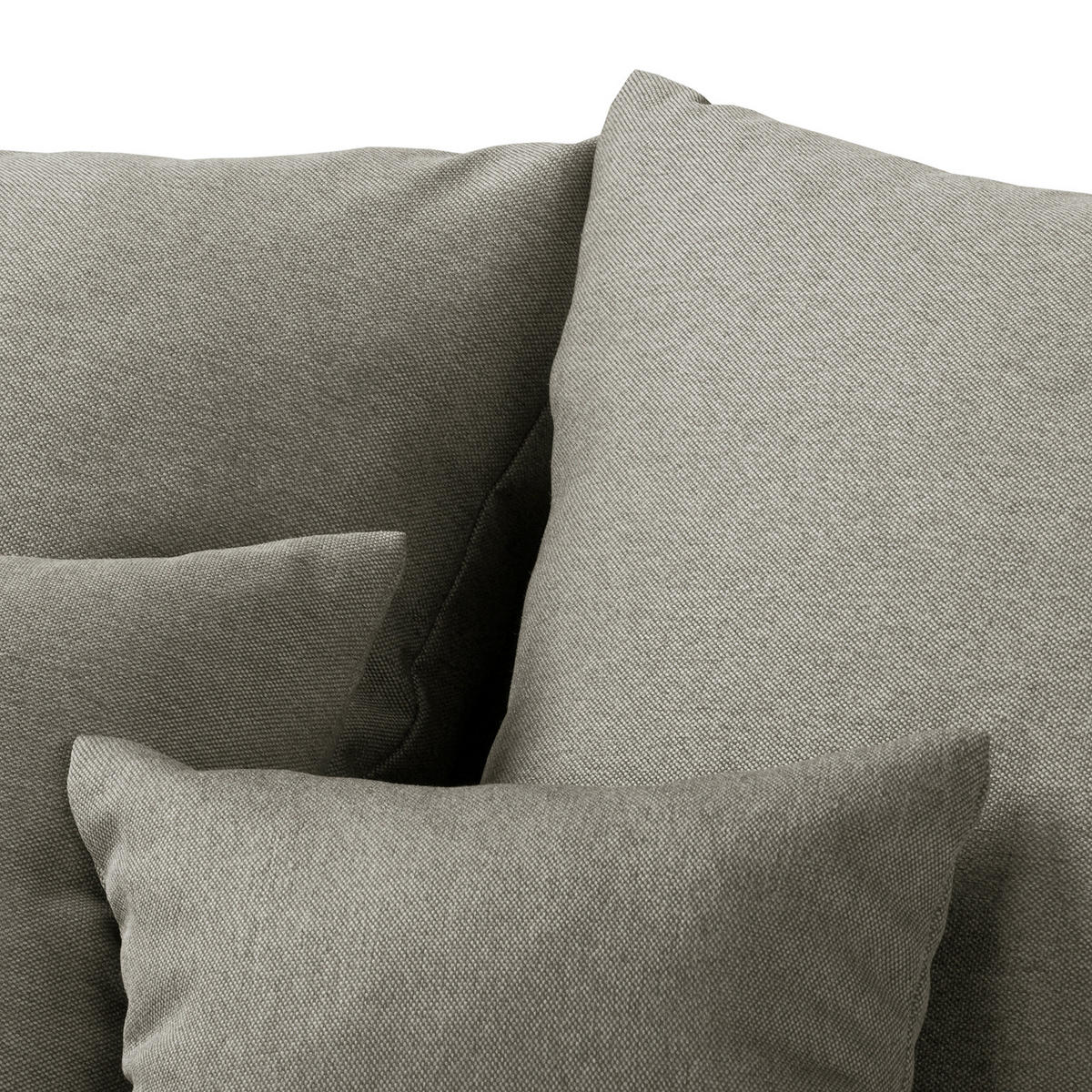 ECKSOFA Naomi Taupe Mikrofaser Rückenkissen  - Taupe/Schwarz, Design, Kunststoff/Textil (284/243cm) - P & B
