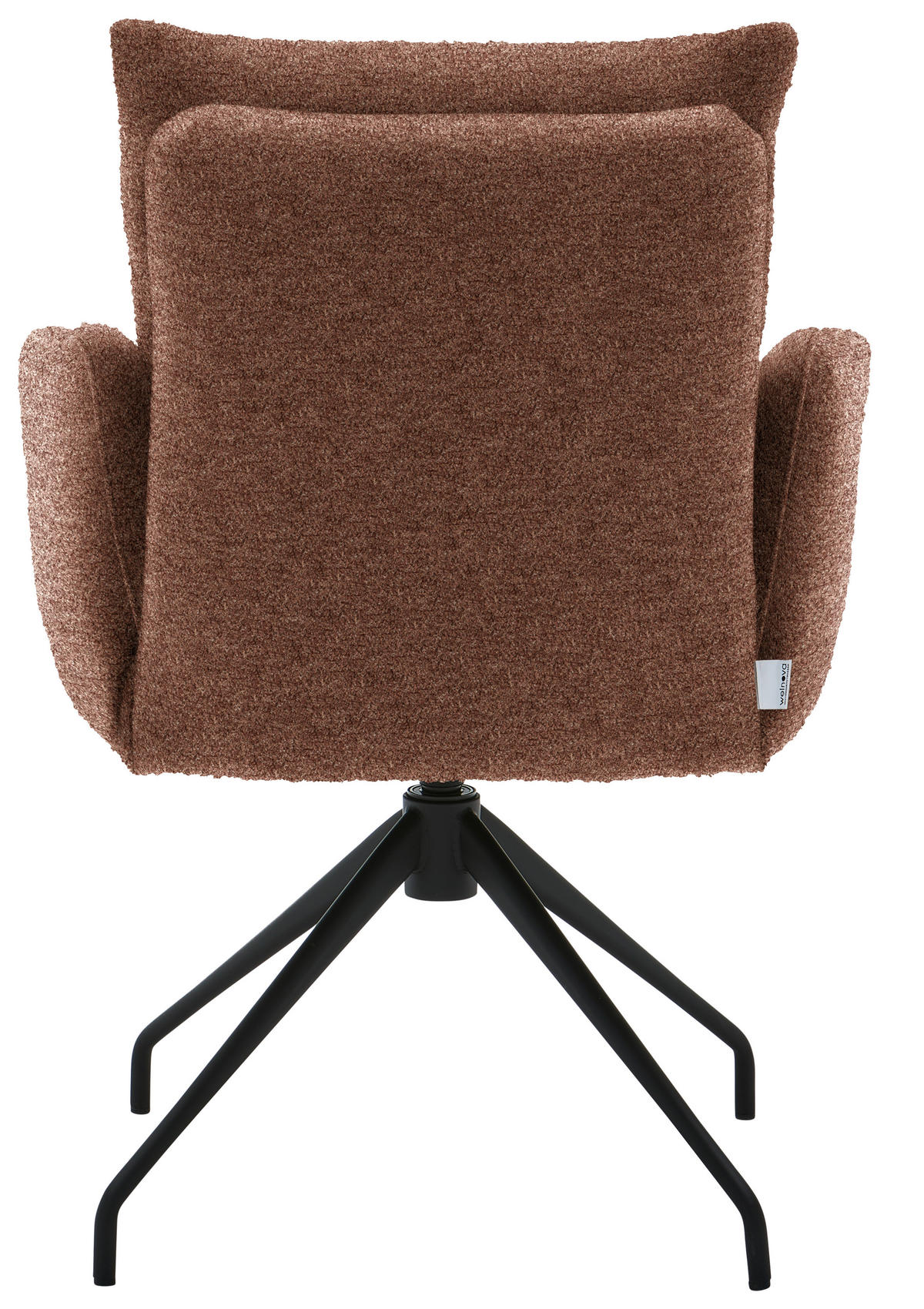 ARMLEHNSTUHL Teddystoff  - Haselnussfarben/Schwarz, Design, Textil/Metall (62/86/68cm) - Welnova