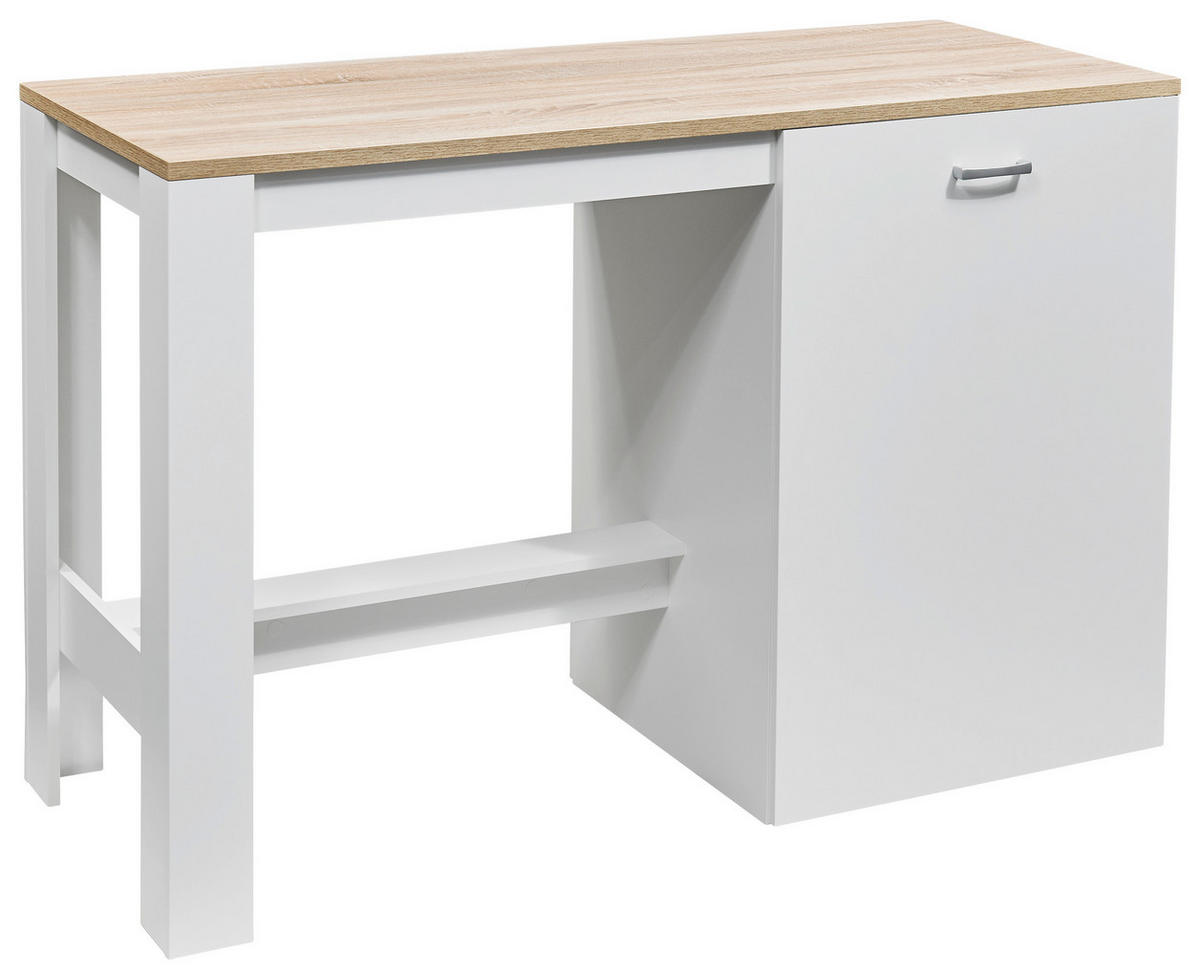 KÜCHENINSEL   in Weiß, Sonoma Eiche  - Silberfarben/Weiß, Trend, Holzwerkstoff/Kunststoff (138/91/56cm) - MID.YOU