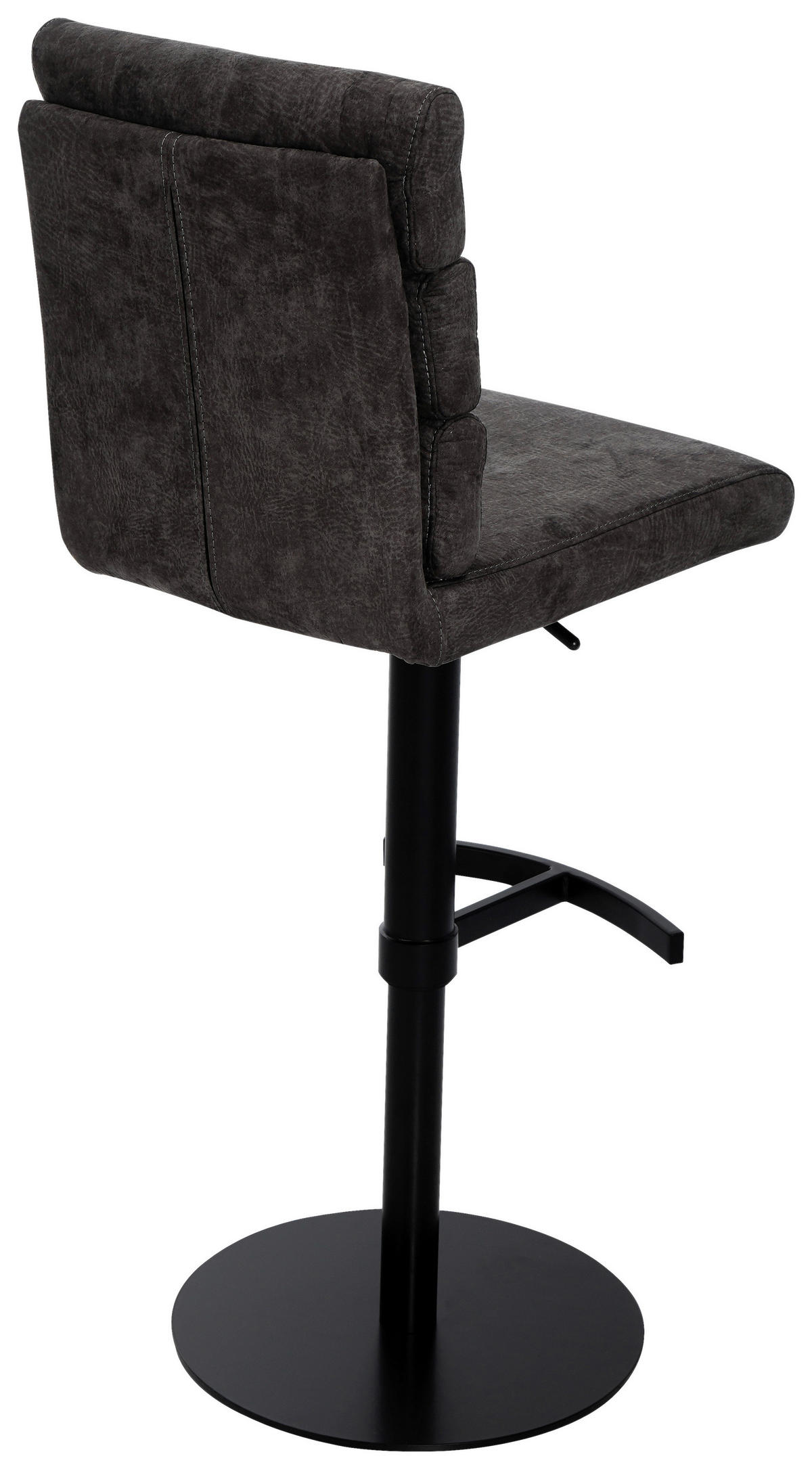 BARHOCKER Webstoff Braun Eisen Stoffauswahl, Sitzfläche 360° drehbar  - Schwarz/Braun, Design, Textil/Metall (42/90-117/58,5cm) - Novel