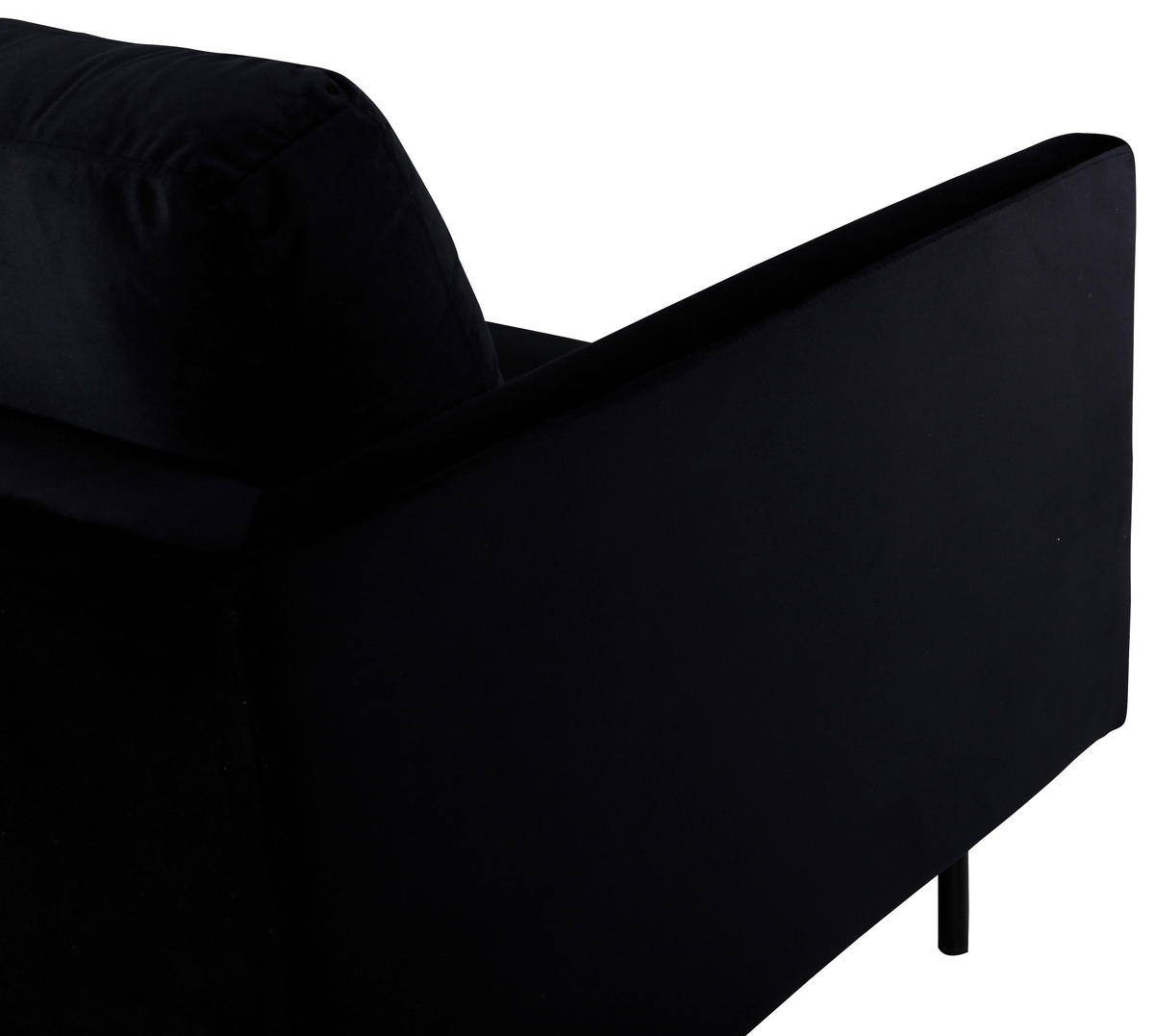 3-SITZER-SOFA in Samt Schwarz  - Schwarz, Design, Textil/Metall (260/78/80cm) - Livetastic