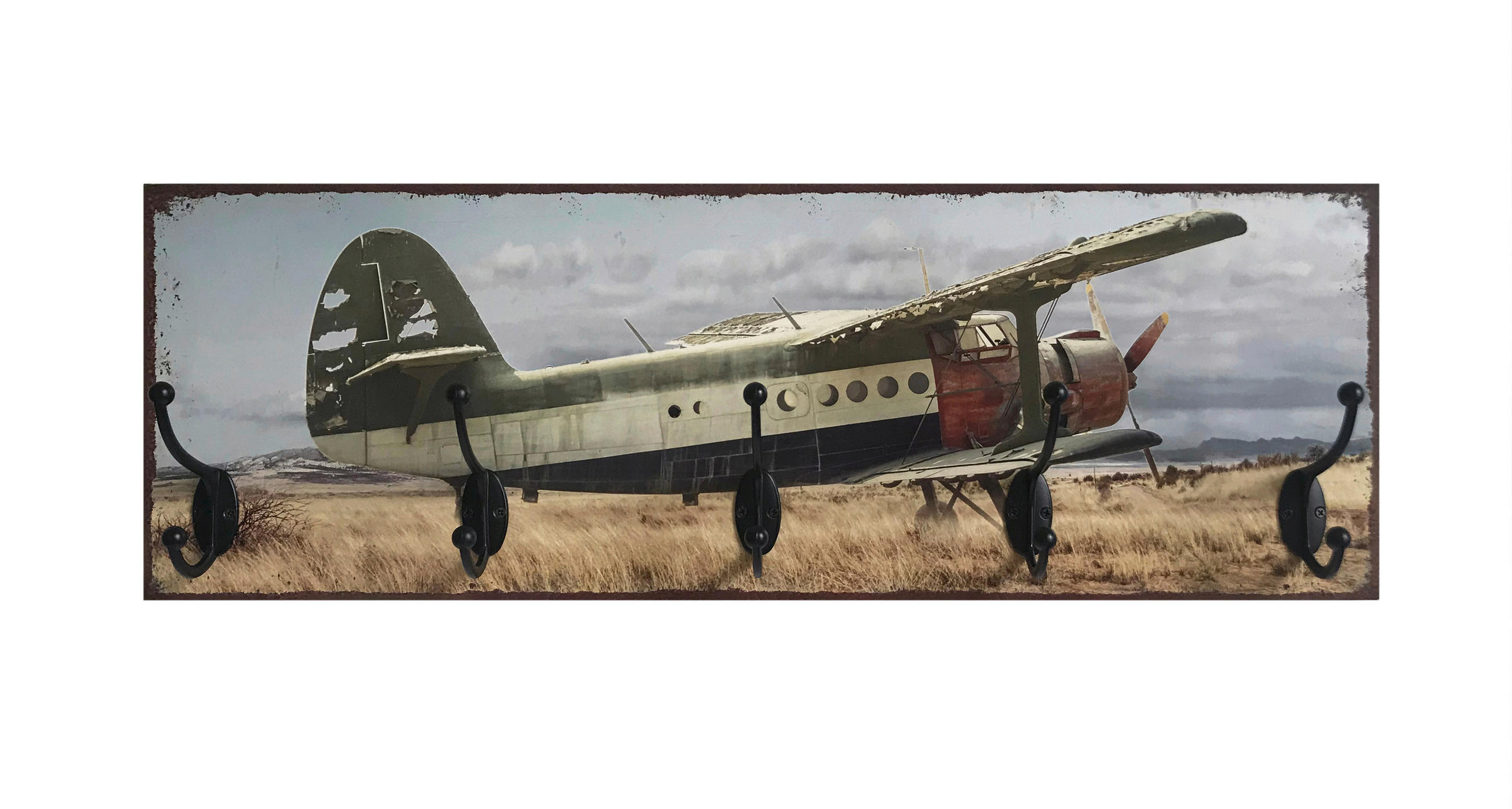 HAKENLEISTE  in Multicolor, Schwarz  - Multicolor/Schwarz, Design, Holzwerkstoff/Metall (60/20/9,3cm)