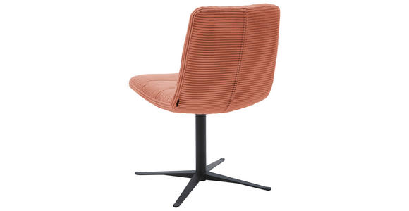 STUHL - Rostfarben/Schwarz, Design, Textil/Metall (52/88/66cm) - Dieter Knoll