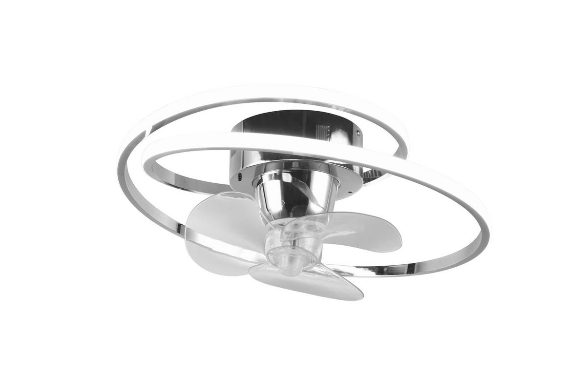 DECKENVENTILATOR  50/20 cm    - Chromfarben/Transparent, Design, Kunststoff/Metall (50/20cm)