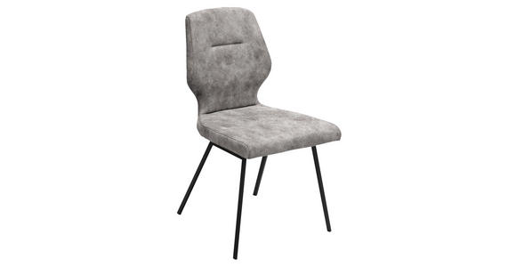 STUHL   Mikrofaser  Grau  - Schwarz/Grau, Design, Textil/Metall (46/91/57cm) - Dieter Knoll