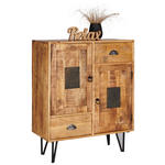 KOMMODE  in 80/100/40 cm  - Hellbraun/Schwarz, LIFESTYLE, Holz/Metall (80/100/40cm) - Landscape