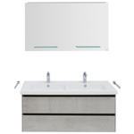 BADEZIMMER  in 121 cm  - Hellgrau/Weiß, Design, Glas/Keramik (121cm) - Dieter Knoll