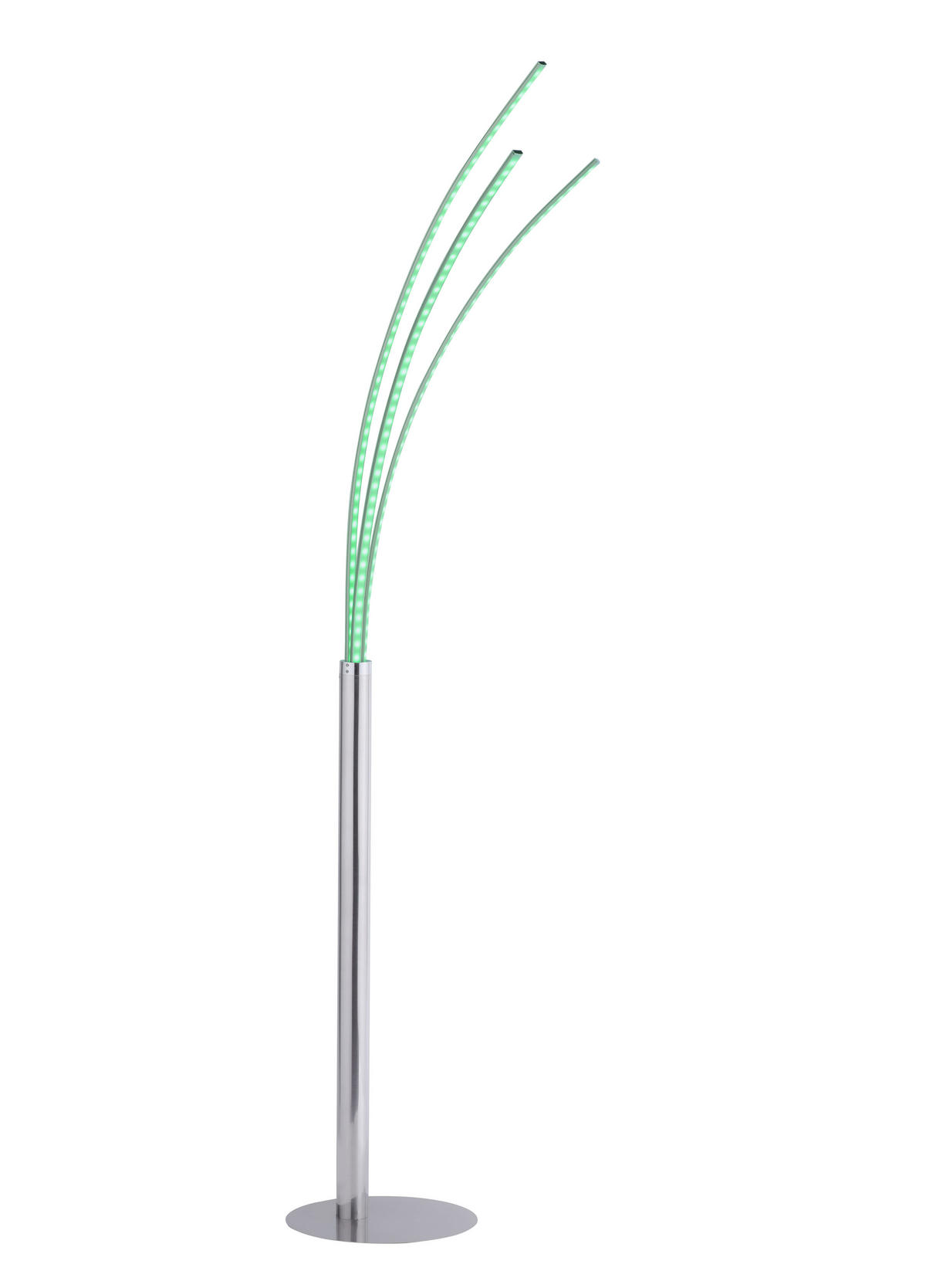 LED-STEHLEUCHTE 30/54/180 cm    - Silberfarben, Design, Kunststoff/Metall (30/54/180cm) - P & B
