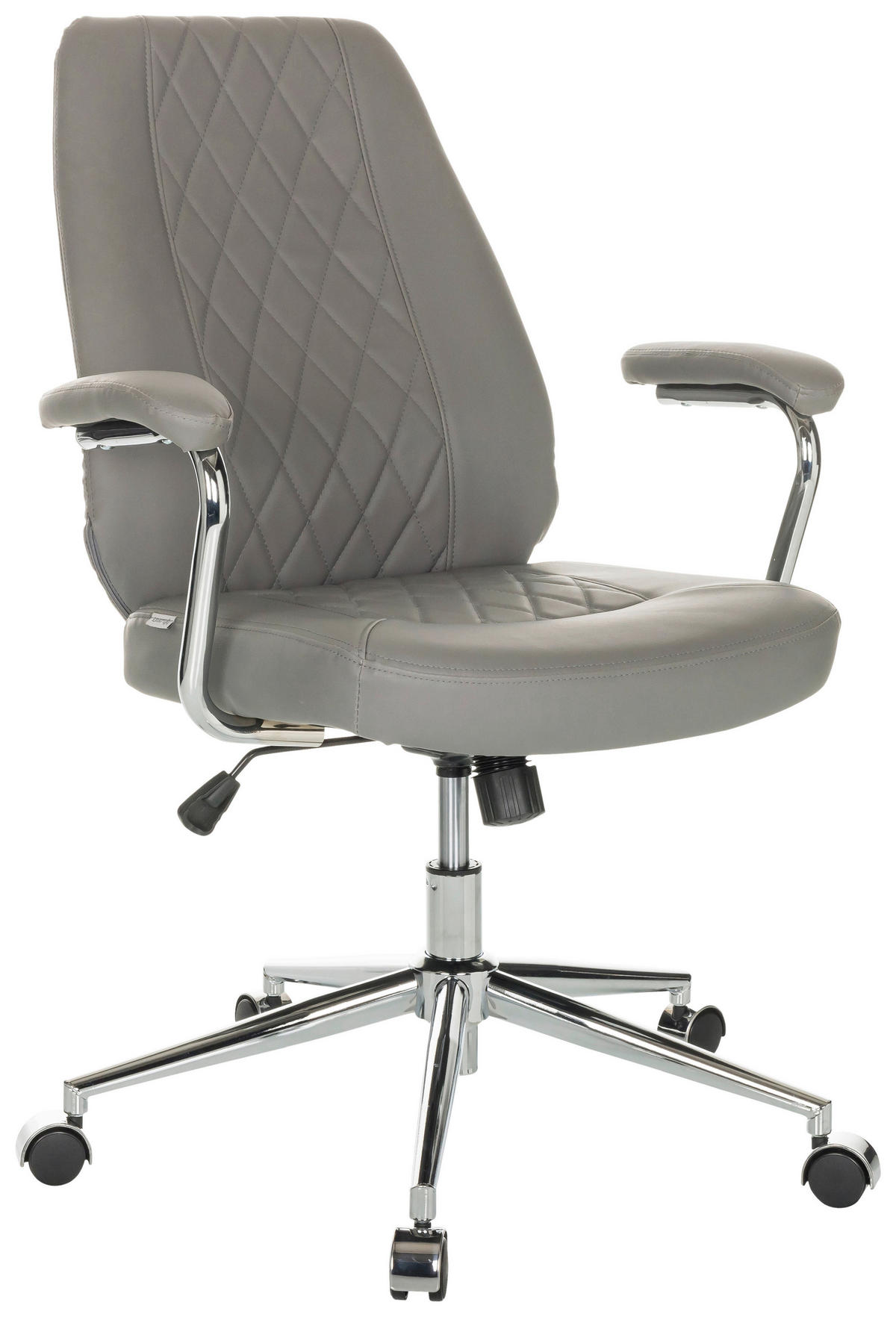 DREHSTUHL Grau  - Schwarz/Grau, Basics, Leder/Kunststoff (68/96-103/68cm) - MID.YOU