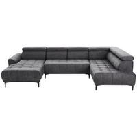 SEDACÍ SOUPRAVA, textil, barvy grafitu - černá/barvy grafitu, Design, kov/textil (172/340/191cm) - Stylife