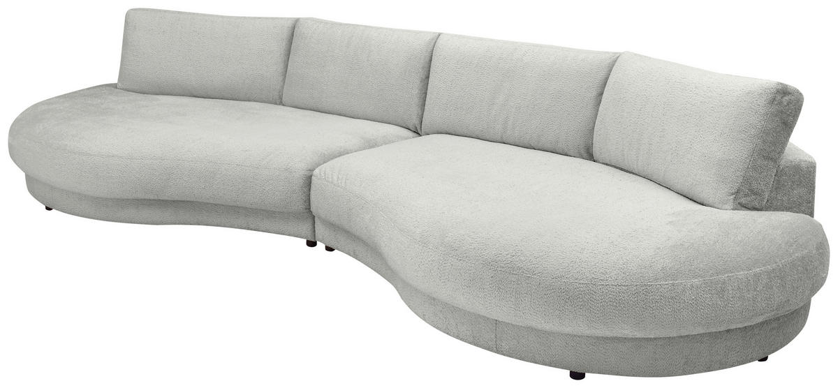 BIGSOFA Chenille Hellgrau  - Hellgrau/Schwarz, Design, Kunststoff/Textil (410/86/166cm) - Pure Home Lifestyle