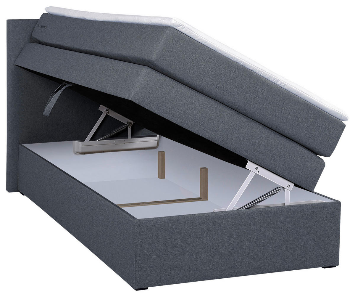 BOXSPRINGBETT 90/200 cm  in Anthrazit  - Anthrazit/Schwarz, MODERN, Holzwerkstoff/Kunststoff (90/200cm) - MID.YOU
