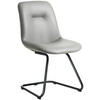 STUHL  in Edelstahl Lederlook Metall, Textil  - Hellgrau/Schwarz, Basics, Textil/Metall (51/89/61cm) - Celina Home