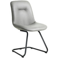 STUHL  in Edelstahl Lederlook Metall, Textil  - Hellgrau/Schwarz, Basics, Textil/Metall (51/89/61cm) - Celina Home