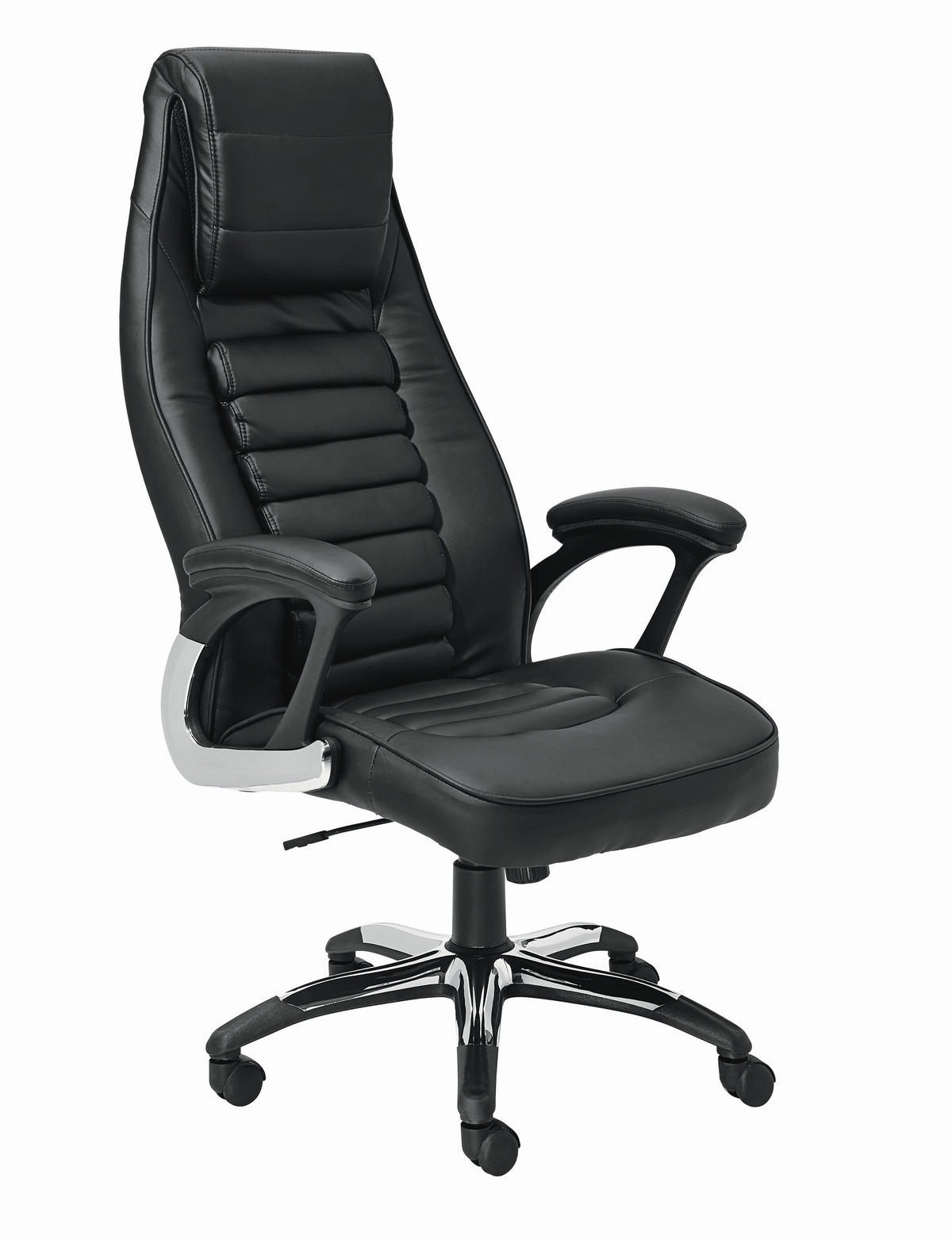 DIREKTORSKI STOL kovina, umetna masa, tekstil črna  - črna, Design, kovina/umetna masa (68/126-134/72cm) - Novel