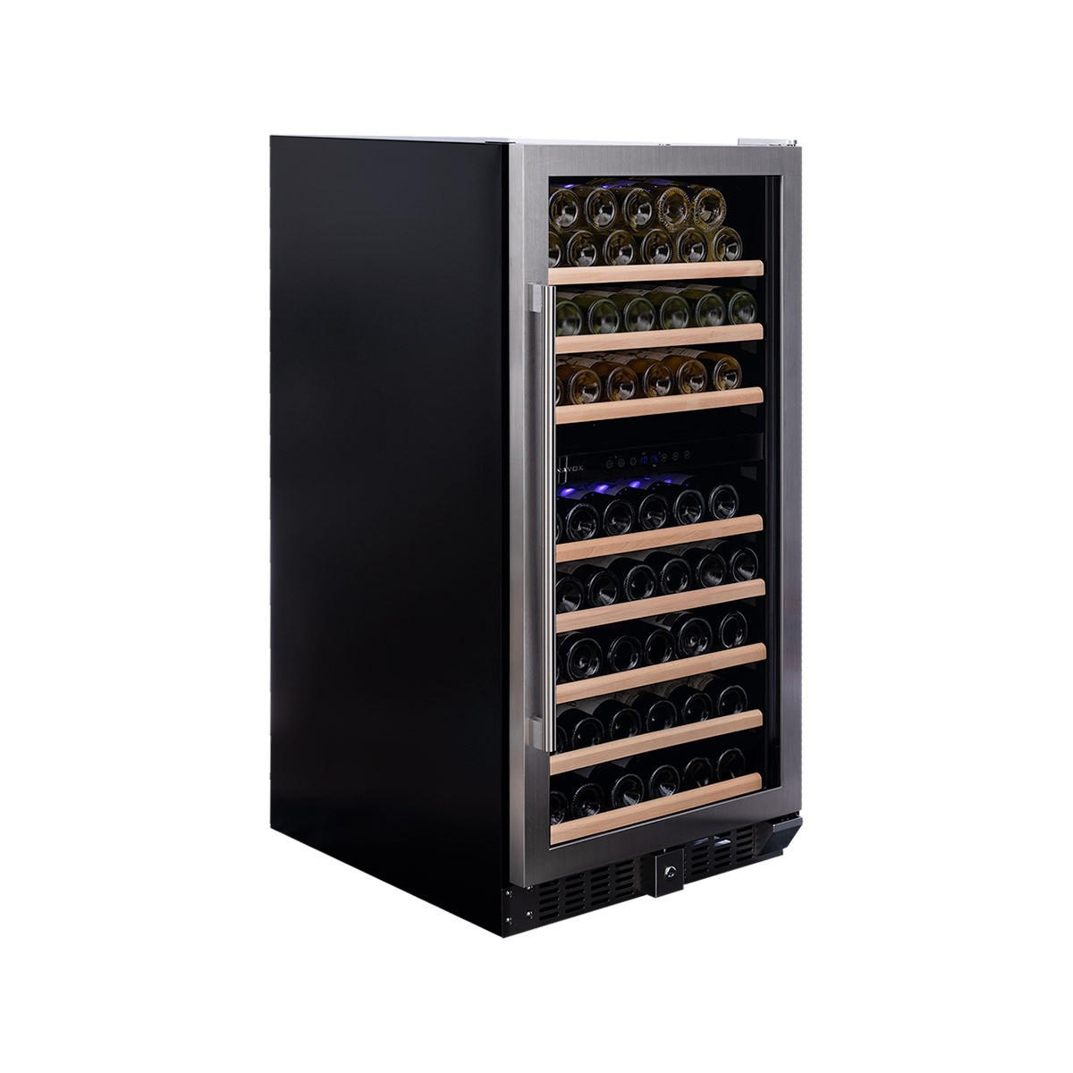 WEINKÜHLSCHRANK DX-94.270SDSK  - Edelstahlfarben, Basics, Glas/Holz (59,5/121,5/68cm)