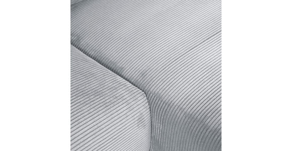 ECKSOFA Hellgrau Cord  inkl. Rückenkissen, Schlaffunktion, Rücken echt, Stauraum, Liegefläche im Originalstoff  - Hellgrau/Schwarz, KONVENTIONELL, Kunststoff/Textil (266/180cm) - Carryhome