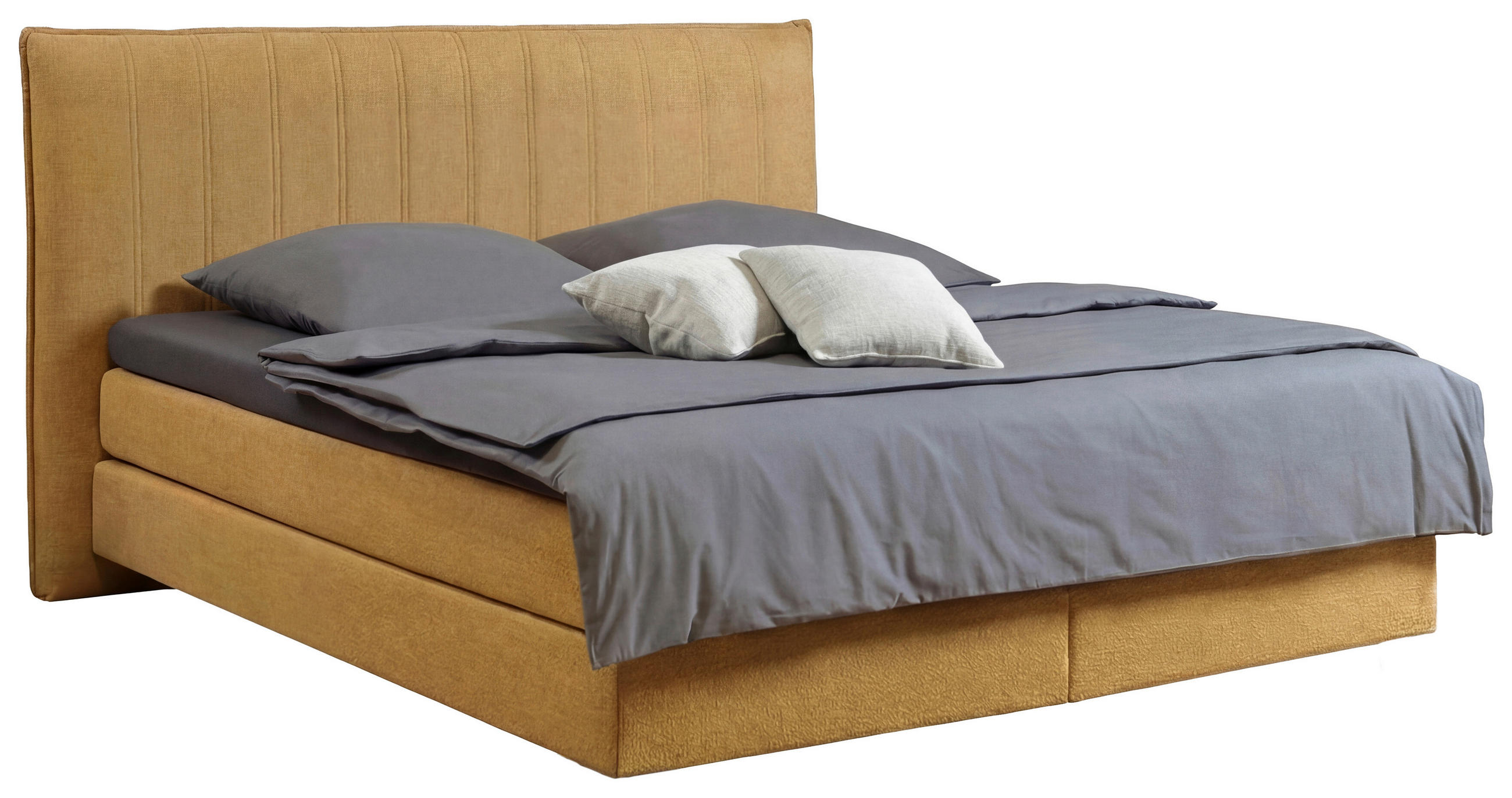 BOXSPRINGBETT 180/200 cm,  in Terracotta, motorische Verstellbarkeit, H2 + H3 = mittel + fest  - Terracotta/Schwarz, Design, Kunststoff/Textil (180/200cm) - hülsta