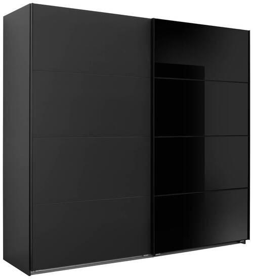 SCHWEBETÜRENSCHRANK  in Graphitfarben, Schwarz  - Graphitfarben/Schwarz, Design, Glas/Holzwerkstoff (225/210/65cm) - Carryhome