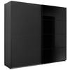 SCHWEBETÜRENSCHRANK in Graphitfarben, Schwarz  - Graphitfarben/Schwarz, Design, Glas/Holzwerkstoff (225/210/65cm) - Carryhome