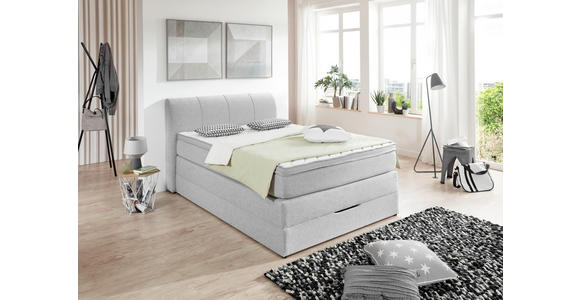 BOXSPRINGBETT 140/200 cm  in Silberfarben  - Silberfarben, KONVENTIONELL, Textil (140/200cm) - Carryhome