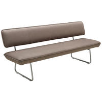 SITZBANK in Metall, Textil Braun, Edelstahlfarben  - Edelstahlfarben/Braun, Design, Textil/Metall (200/87/67cm) - Venjakob