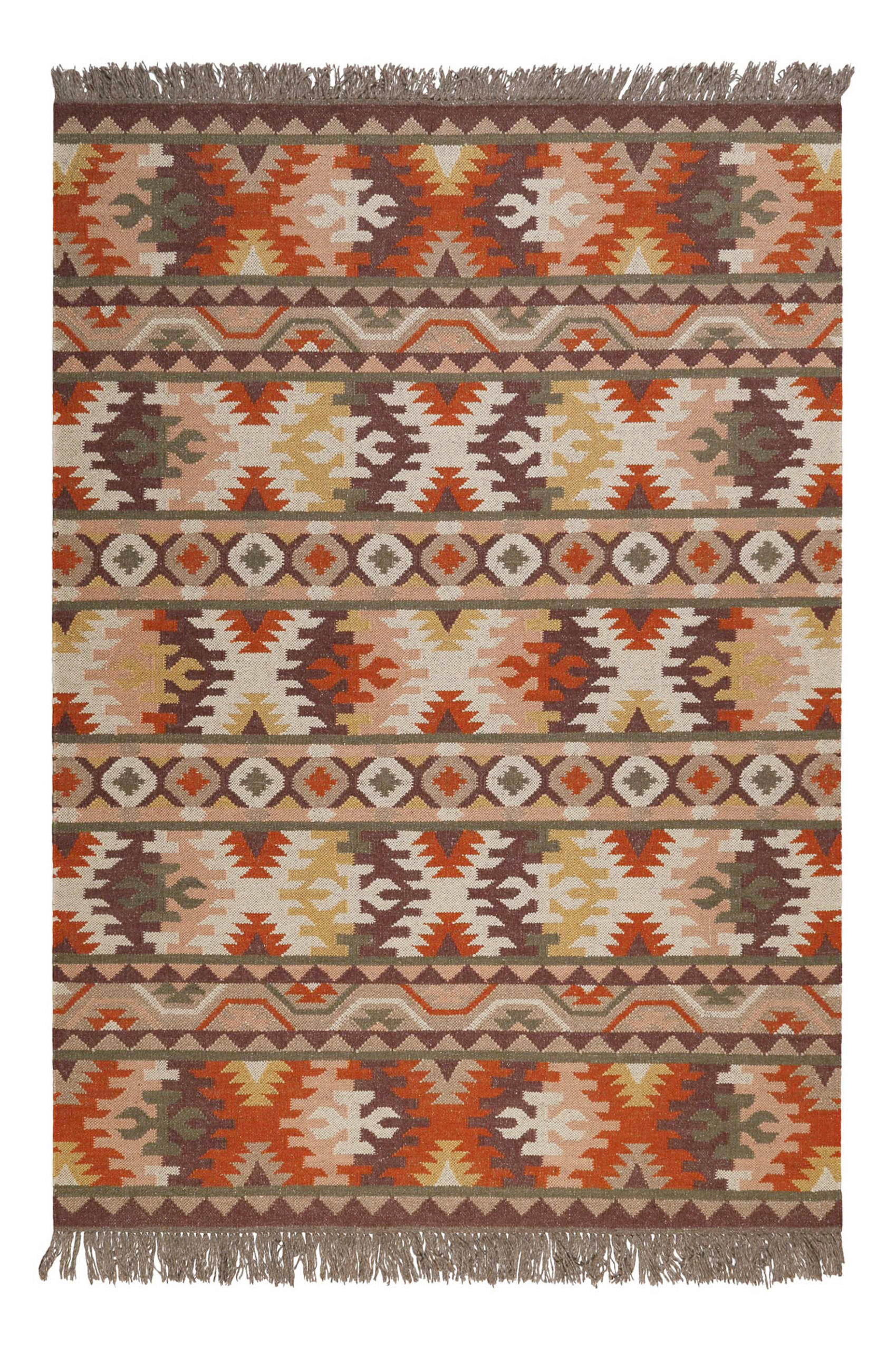 HANDWEBTEPPICH 80/150 cm Balou Beige, Rostfarben, Rotbraun  - Rotbraun/Rostfarben, KONVENTIONELL, Textil (80/150cm)